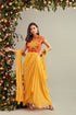 Yellow Georgette Drape Dress